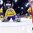 COLOGNE, GERMANY - MAY 20: Sweden's Henrik Lundqvist #35 allows a first period goal to Finland's Joonas Kemppainen #23 (not shown) while John Klingberg #3 looks on during semifinal round action at the 2017 IIHF Ice Hockey World Championship. (Photo by Andre Ringuette/HHOF-IIHF Images)

